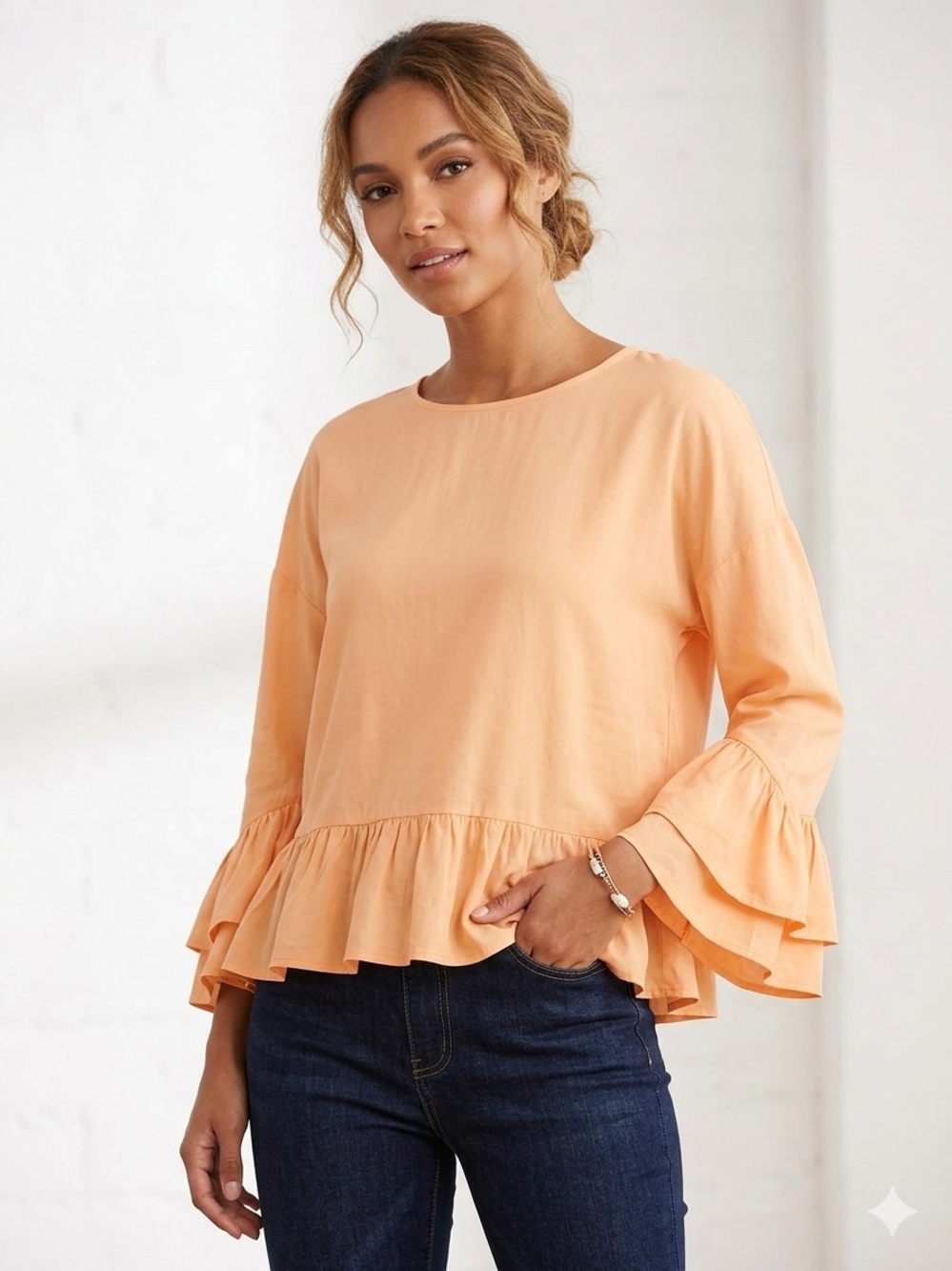 Silvia Tcherassi Orange Silk Oversized Blouse Tangerine (B)